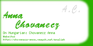 anna chovanecz business card